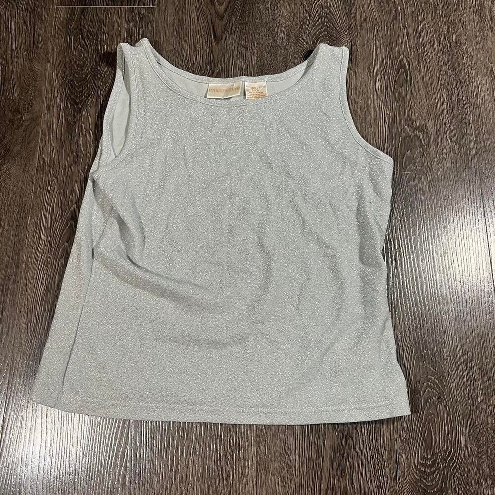 Vintage Women's Sparkly Silver Tank Size S